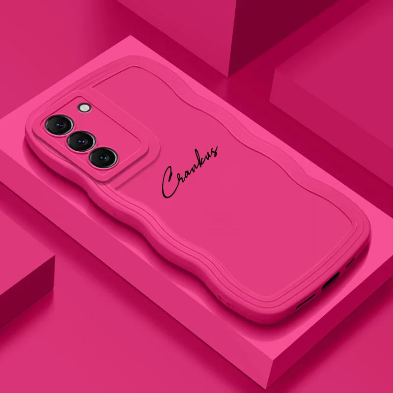 Personalized Customized Name Wave Case Case For Samsung S24 S23 S22 S21 Ultra Plus Back Cover
