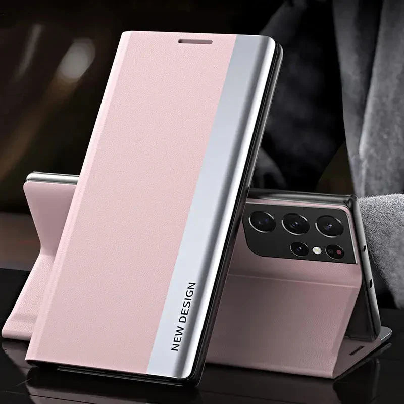 Luxury Leather Flip Case For Samsung Galaxy S25 S24 S23 S22 S21 S20 Ultra Plus S23 S21 S24 FE Note 20 Ultra 10 Plus Stand Cover