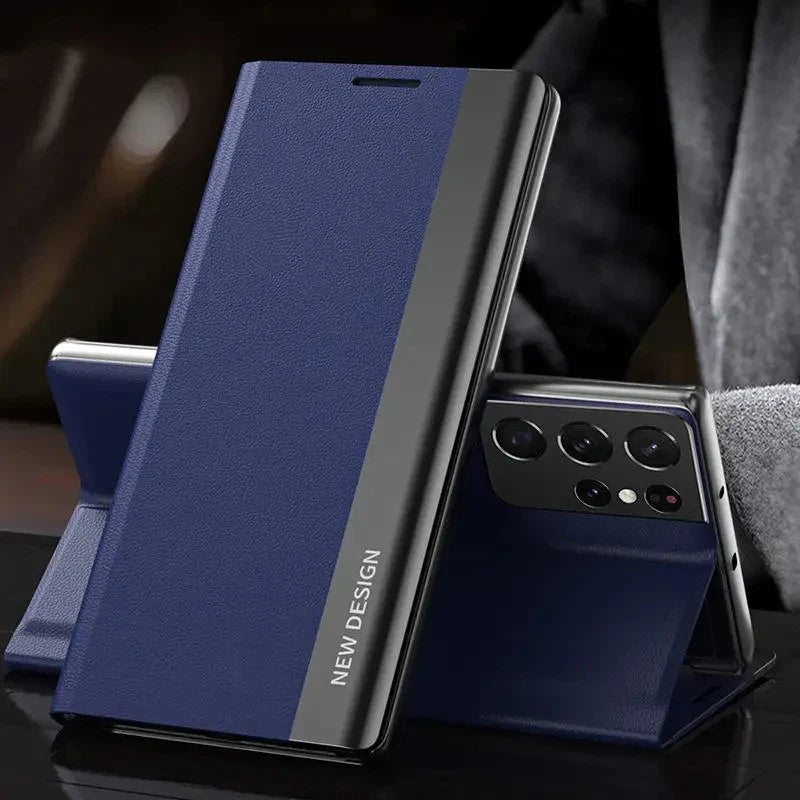 Luxury Leather Flip Case For Samsung Galaxy S25 S24 S23 S22 S21 S20 Ultra Plus S23 S21 S24 FE Note 20 Ultra 10 Plus Stand Cover