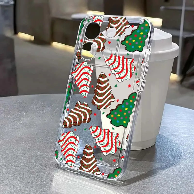 Christmas Tree Art For Xiaomi Redmi Note 8 8T 9 9T 11E 12 13 14 Pro Plus Turbo 5G Fashion TPU Transparent Phone Case
