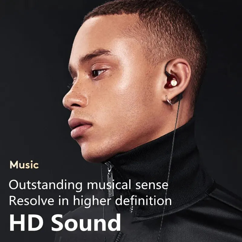 Dynamic HiFi Wired Earphone In Ear Monitor Sport Headphones Bass Stereo Gaming Noise Cancelling Headset Music Earbuds With Mic