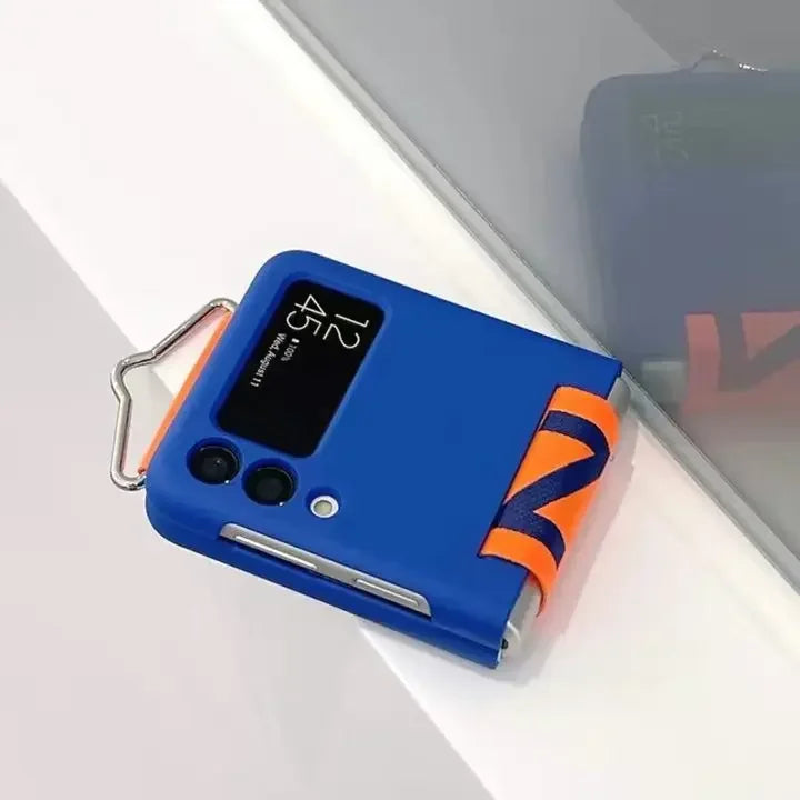 For Samsung Z Flip 6 Ultra Thin Ring Wristband Phone Case  For Galaxy Z Flip 6 5 4 3 Flip5 Flip 6 PC Shockproof Hard Back Cover
