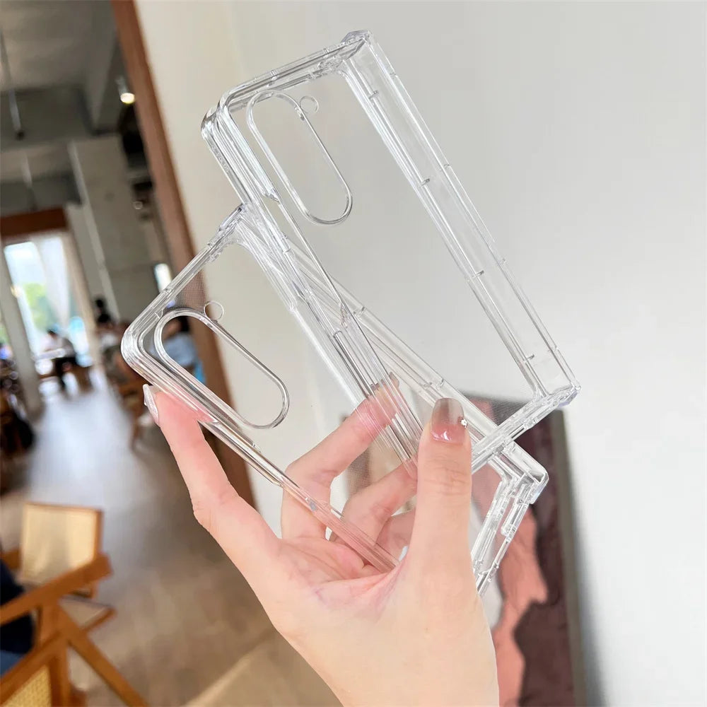 for Samsung Z Fold5 Transparent Acrylic Case for Samsung Galaxy Z Fold 5 4 3 6 fold4 ZFold Full Protector Hard Shockproof Cover
