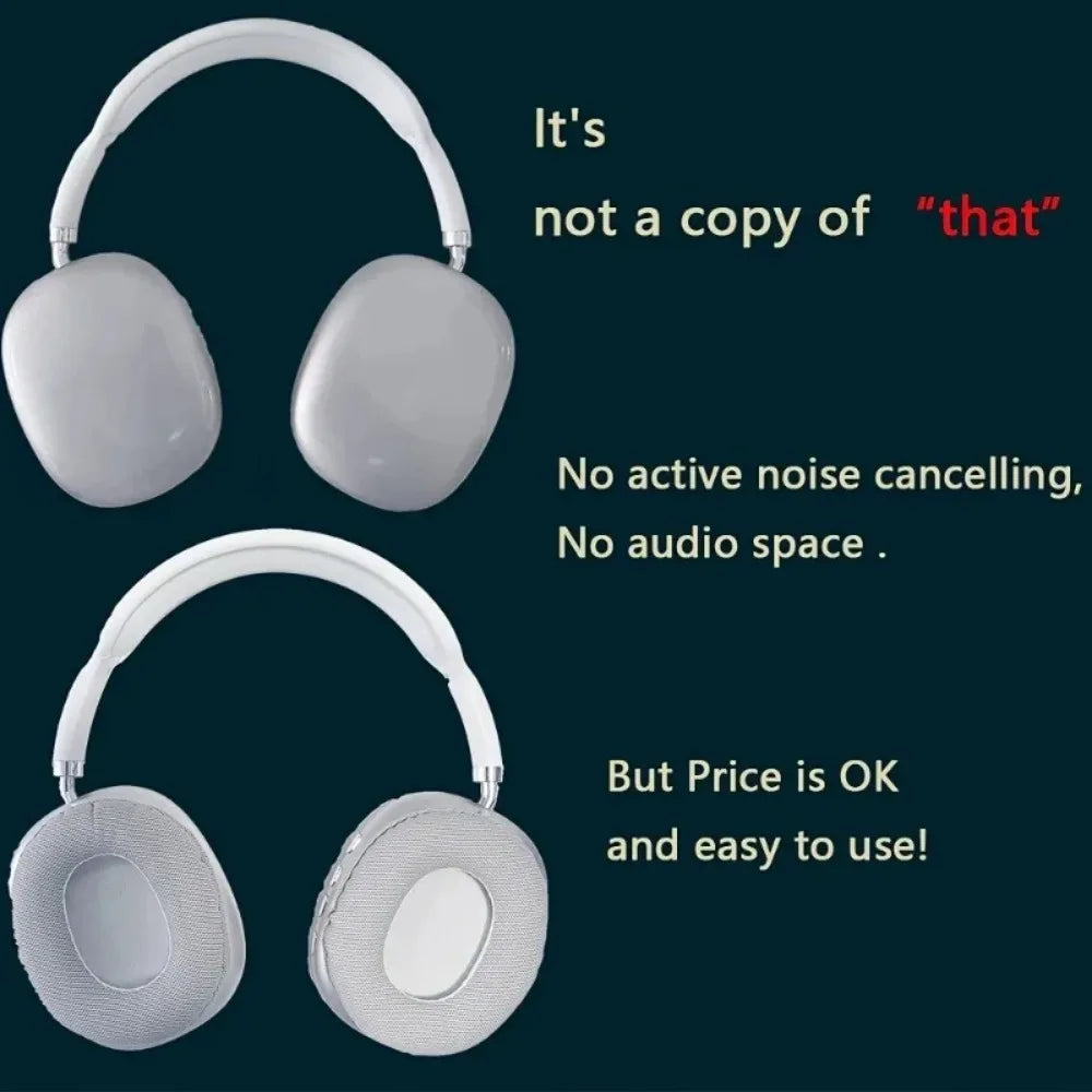 New P9 Wireless Bluetooth Headphones Noise Cancelling Mic Pods Over Ear Sports Gaming Headset For Apple