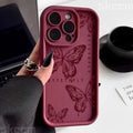Pink Cute Butterfly Silicone Soft Phone Case For iPhone 16 16E 15 14 13 12 11 Pro Max XS XR X 7 8 Plus Shockproof Candy Cover