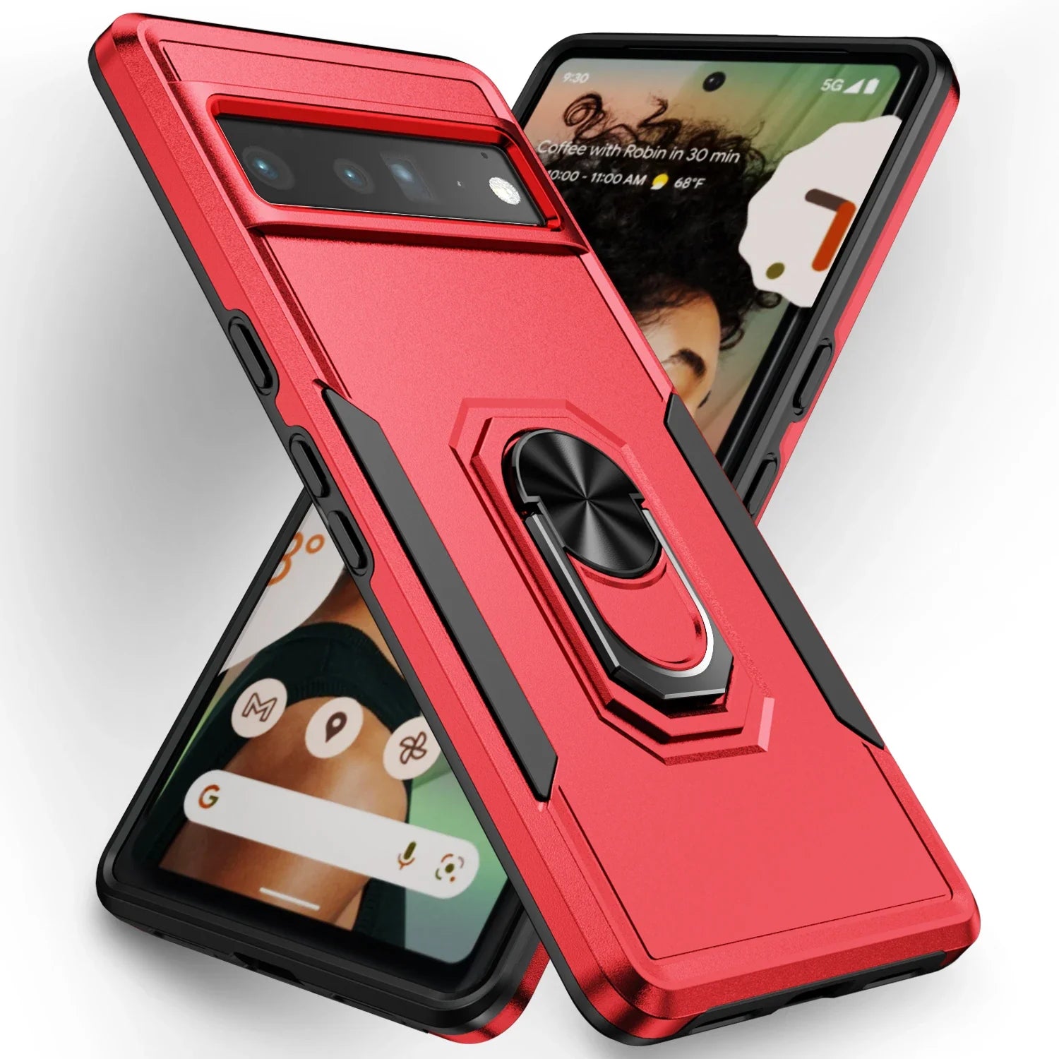 Military Heavy-Duty Magnetic Ring Stand Phone Case For Google Pixel 9 8A 8 7 7A 6 6A Pro Rugged Matte Shockproof Defender Cover