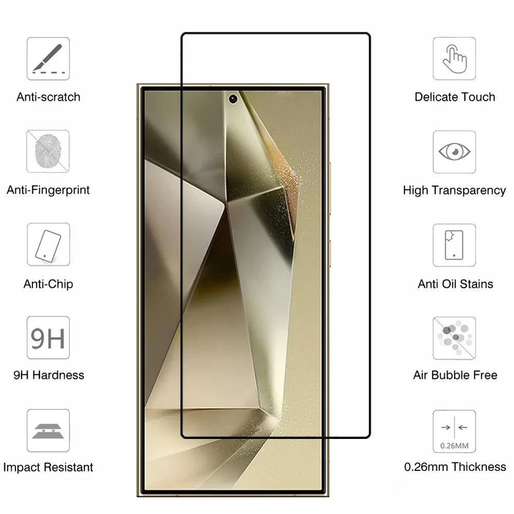 Tempered Glass For Samsung Galaxy S25 S24 Ultra Screen Protector & Camera Film Samsung S24 Ultra Front Glass S25 Plus Film