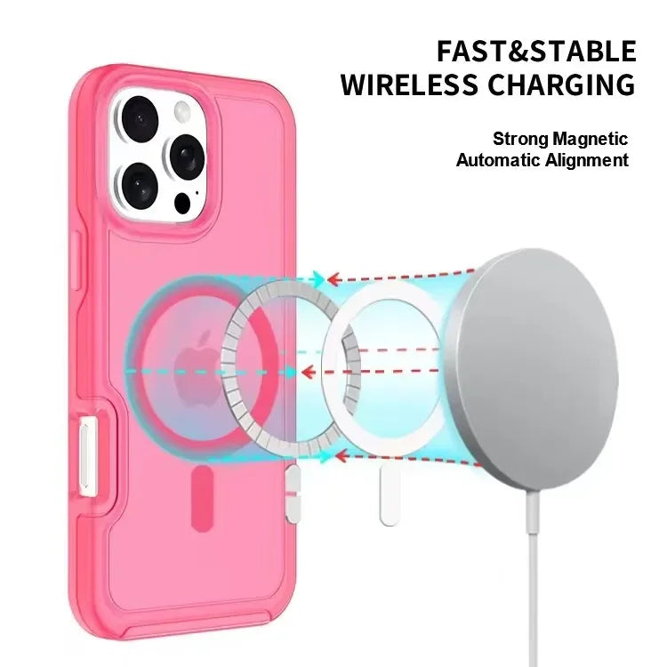 Luxury Candy Wireless Charge Magsafe Matte Phone Case For iPhone 11 12 13 14 15 16 Pro Max Plus Magnetic Bumper Cases Cover