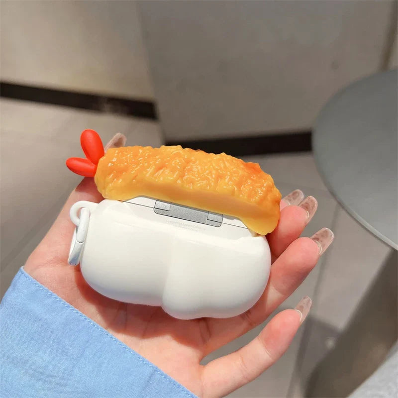 3D Fried Shrimp Duck Earphone Cover For Apple AirPods 1 2 3 Generation For Airpods Pro/Pro2 Wireless Bluetooth Headphone Case