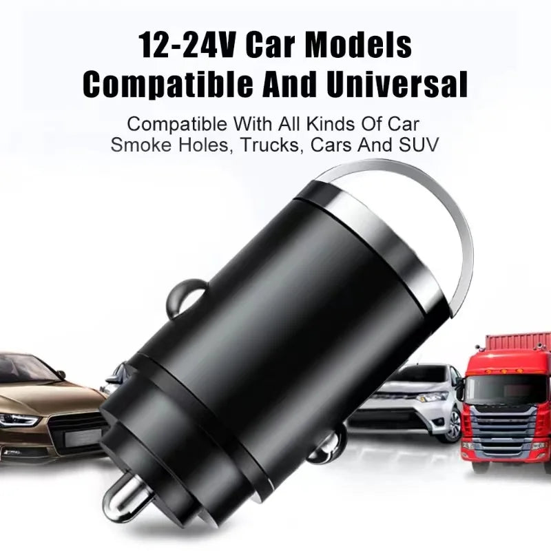 100W USB Car Charger Dual Ports Fast Charging Car Phone Charger For iPhone Samsung Xiaomi Quick Charge 3.0 Type C Charger In Car