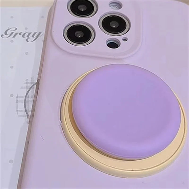 Cute Macaron Silicone Round Magnetic Holder Grip Tok Griptok Phone Stand Holder Support For iPhone 15 For Pad Magsafe Smart Tok