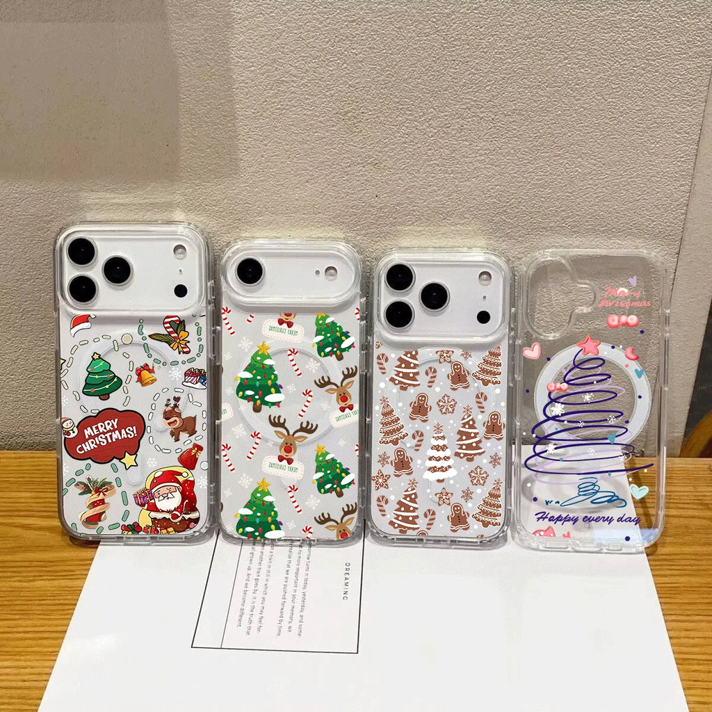 Merry Christma Gift Magsafe Wireless Charger Case For Iphone 17 16 Pro Max 17 Air 15 14 12 13 11 Pro Max 12 13 Mini Phone Casing