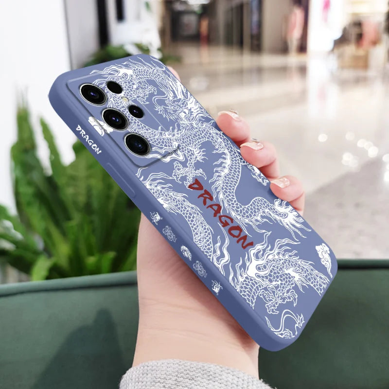 Devil Dragon Phone Case For Samsung Galaxy S24 S23 S22 S21 S20 S10 S10E Ultra Plus FE Note 20 Ultra 10 Plus Cover
