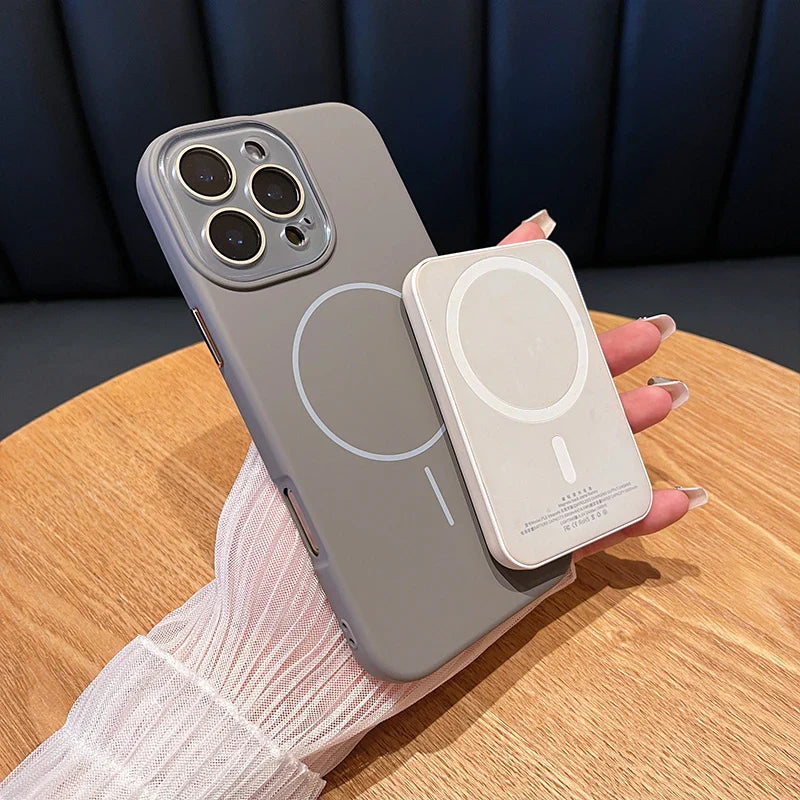 Original Solid Color Silicone Magnetic IPhone Case For iPhone 16 15 14 13 12 Soft Shockproof Wireless Charging Cover Cases