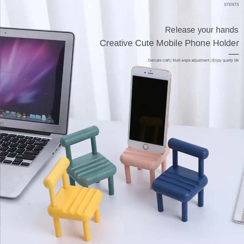 2pcs Cute Chair Mobile Phone Holder Adjustable Desktop Cell Phone Bracket Desktop Decor Lazy Bracket Catch up Bracket Wholesale