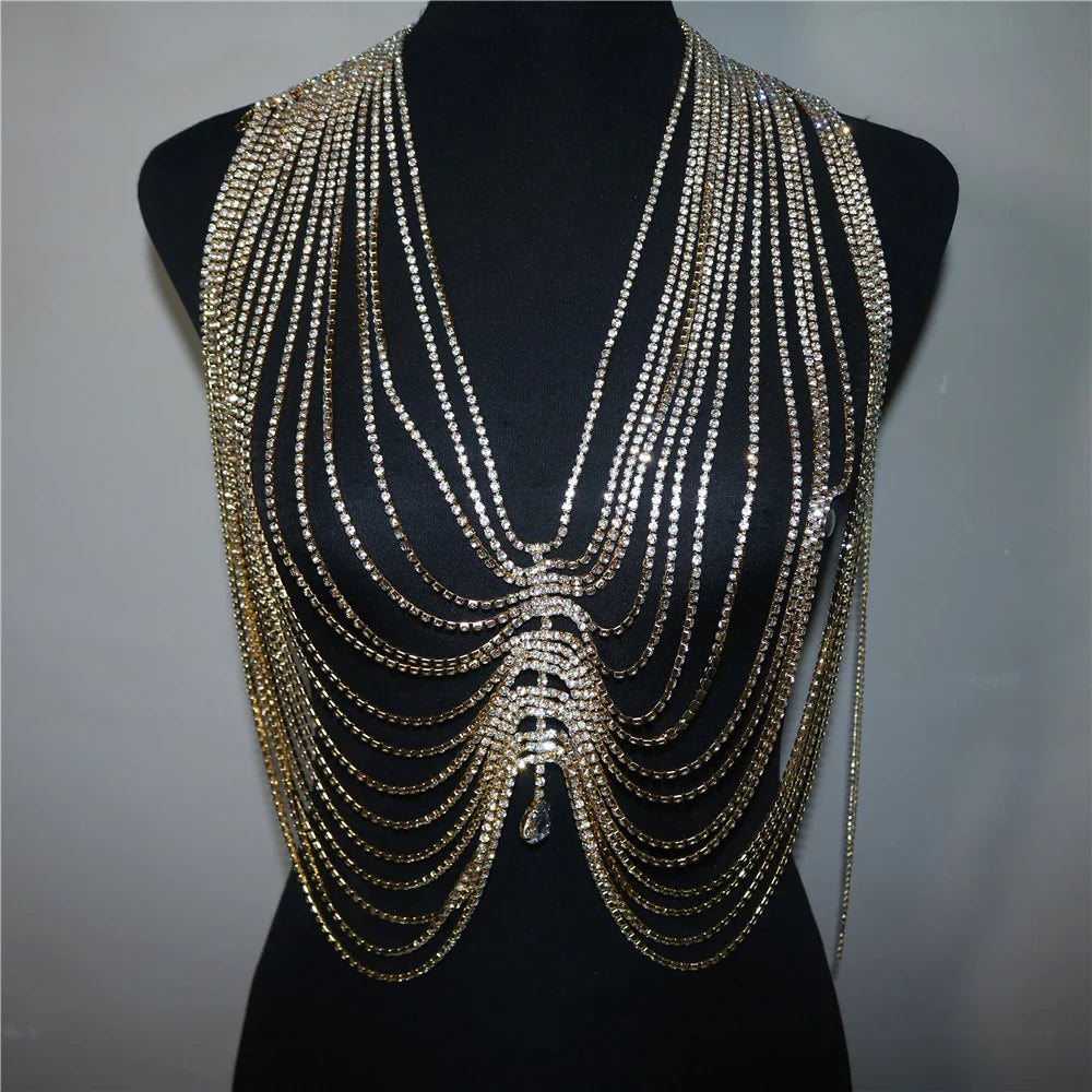 Crystal Tassel Drop Pendant Body Chain