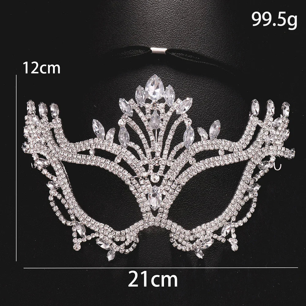 Rhinestone Mask Veil Performance Face Accessories