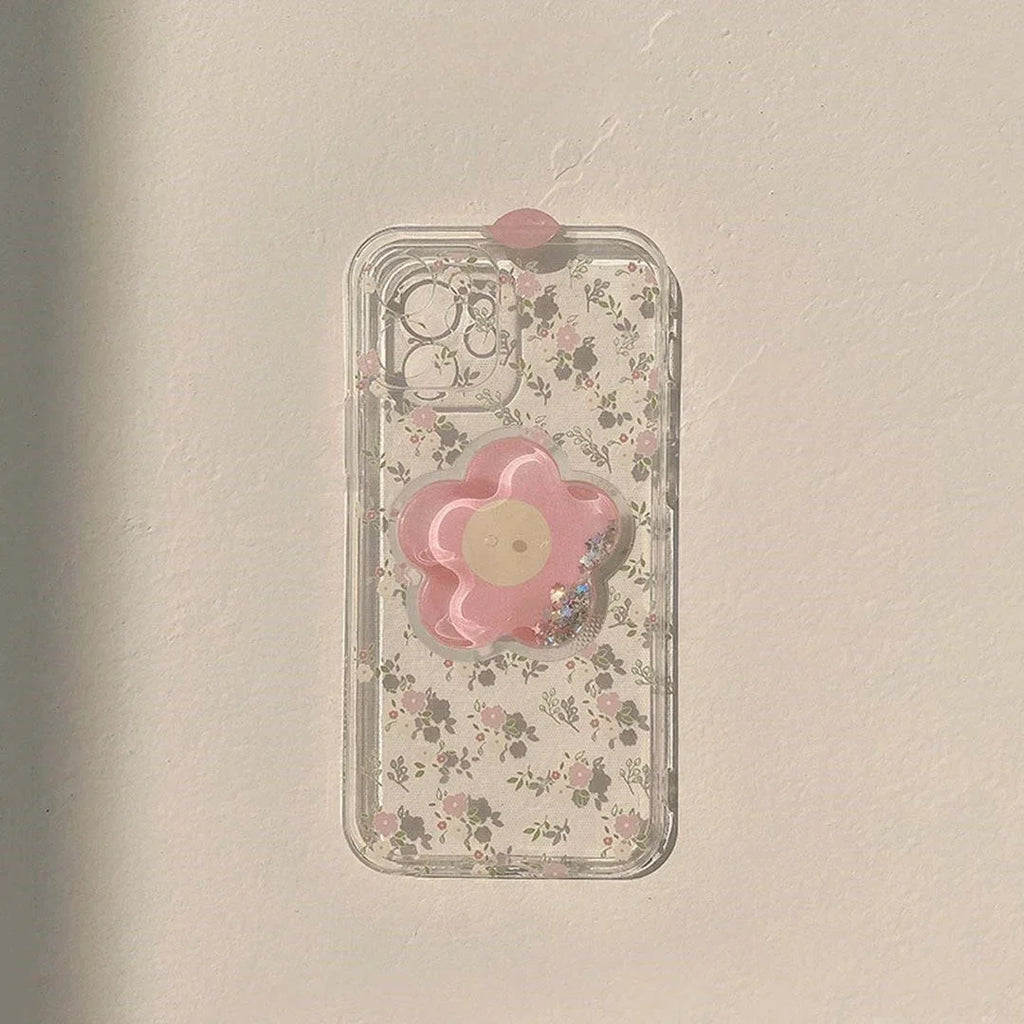 Daisy Flowers Grip Tok Holder Phone Case For Samsung Galaxy A55 A54 5G A34 A14 A15 A25 A24 S20 FE S21 S22 S23 Plus S24 S25 Ultra