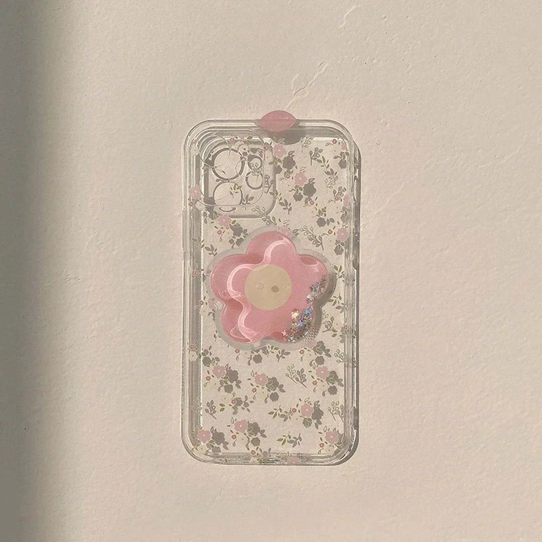 Daisy Flowers Grip Tok Holder Phone Case For Samsung Galaxy A55 A54 5G A34 A14 A15 A25 A24 S20 FE S21 S22 S23 Plus S24 S25 Ultra
