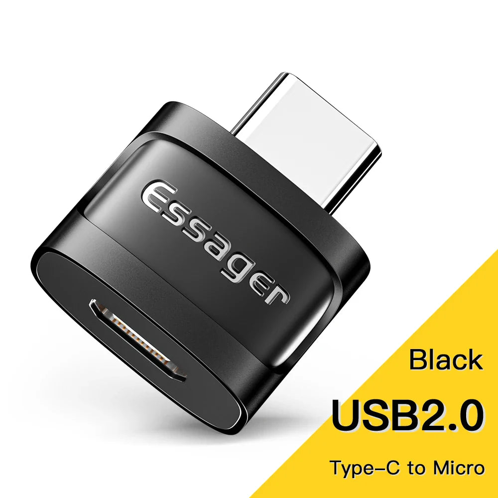 Essager OTG Type C To USB Micro USB To Type C Adapter OTG USB To Type C Adapter For Macbook Xiaomi HUAWEI Samsung OTG Connector