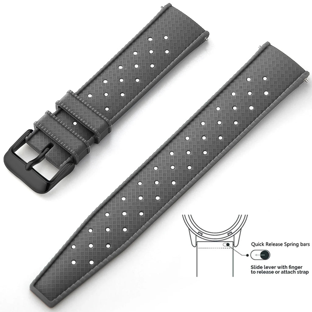 Tropical Silicone Watch Band Quick Release Watch Band 18mm 20mm 22mm Rubber Tropic Smart Watch Strap for Oris Seiko Citizen