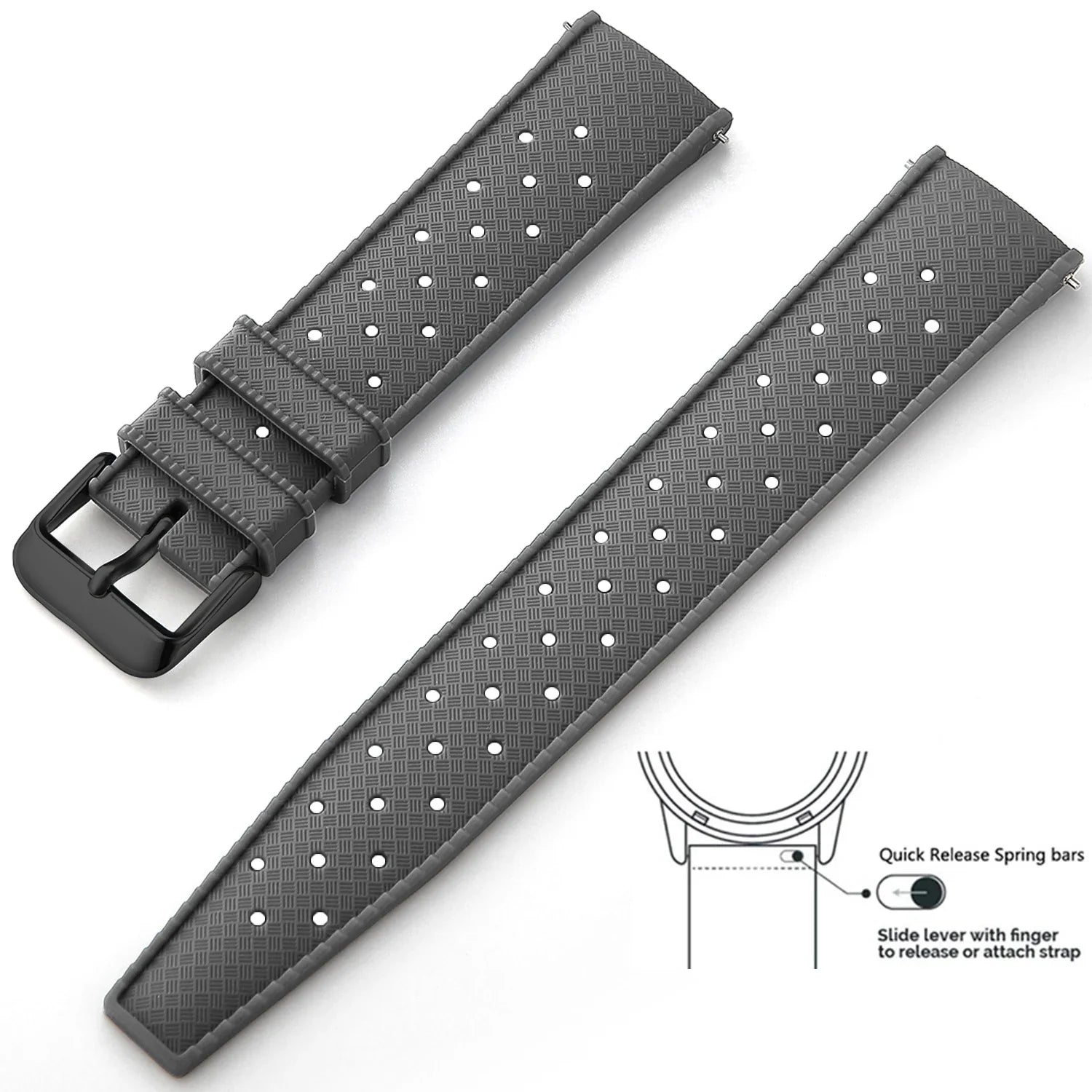 Tropical Silicone Watch Band Quick Release Watch Band 18mm 20mm 22mm Rubber Tropic Smart Watch Strap for Oris Seiko Citizen