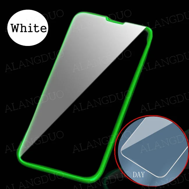 Luminous Tempered Glass For iPhone 13 Pro Max Screen Protector Glowing Protective Glass For iPhone 15 16 Pro Max 13 Mini Glass