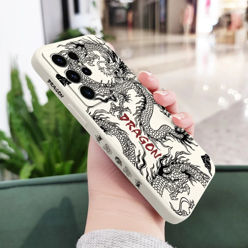 Devil Dragon Phone Case For Samsung Galaxy S24 S23 S22 S21 S20 S10 S10E Ultra Plus FE Note 20 Ultra 10 Plus Cover