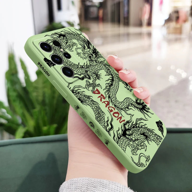Devil Dragon Phone Case For Samsung Galaxy S24 S23 S22 S21 S20 S10 S10E Ultra Plus FE Note 20 Ultra 10 Plus Cover