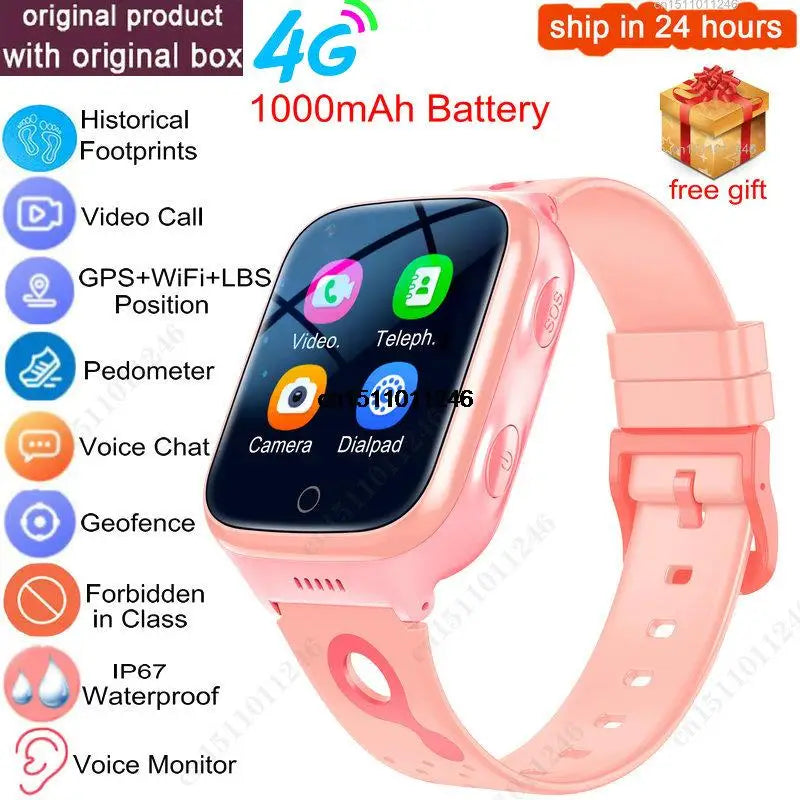 Big Sale 1000mAh Kids Smart Watch 4g GPS WiFi Phone Watch Video Call Tracker Location SOS Call Monitor Children Gifts Smartwatch