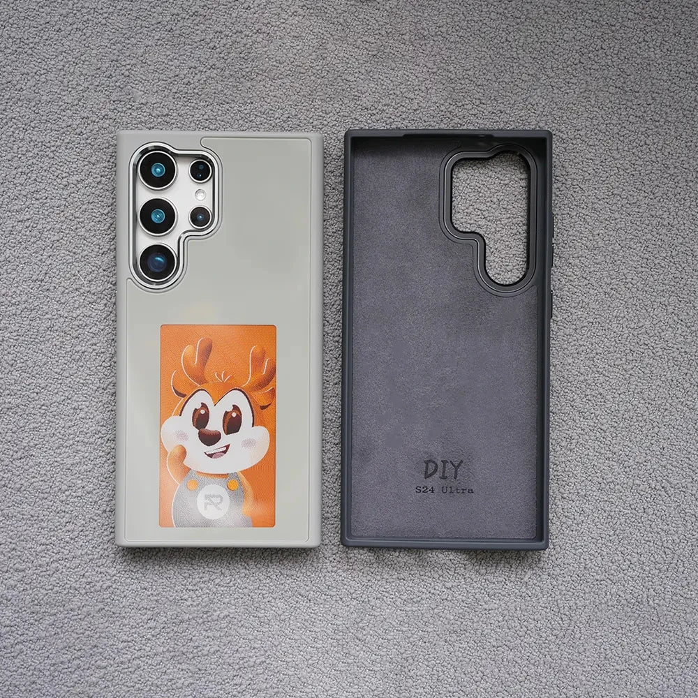 NFC Function AI Phone Cases For Samsung Galaxy S24 Ultra S23U ink Screen DIY Projection Luxury E ink Screen Dropproof Phone Case