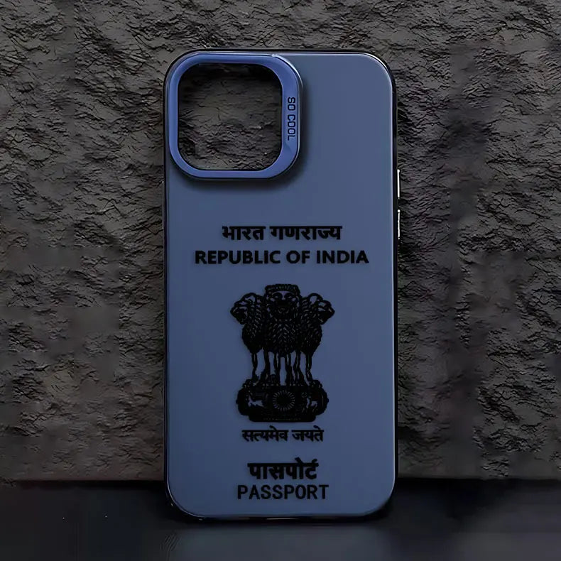 India Passport Phone Case For iPhone 16 15 14 13 12 11 Pro Max X XR XSMAX 8 7 Plus Candy Matte Shockproof Back Cover