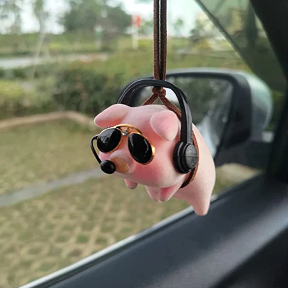Cute Panda/Pig/Tiger Car Pendant Auto Rearview Mirror Pendants Swing Pig Coche Interior Decoraction Accessories Creative Gift