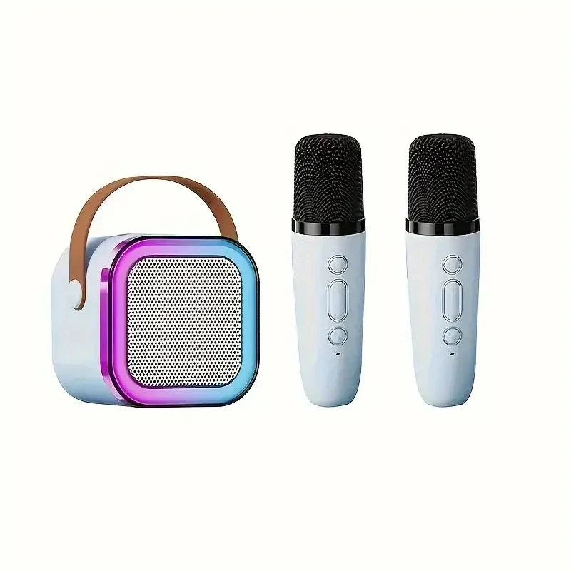 K12 Karaoke Machine Portable Bluetooth 5.3 PA Speaker System with 1-2 Wireless Microphones Home Family Singing Children's Gifts