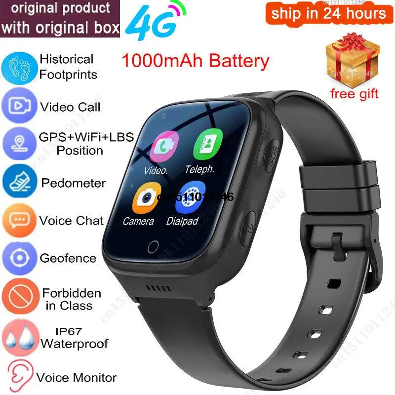 Big Sale 1000mAh Kids Smart Watch 4g GPS WiFi Phone Watch Video Call Tracker Location SOS Call Monitor Children Gifts Smartwatch