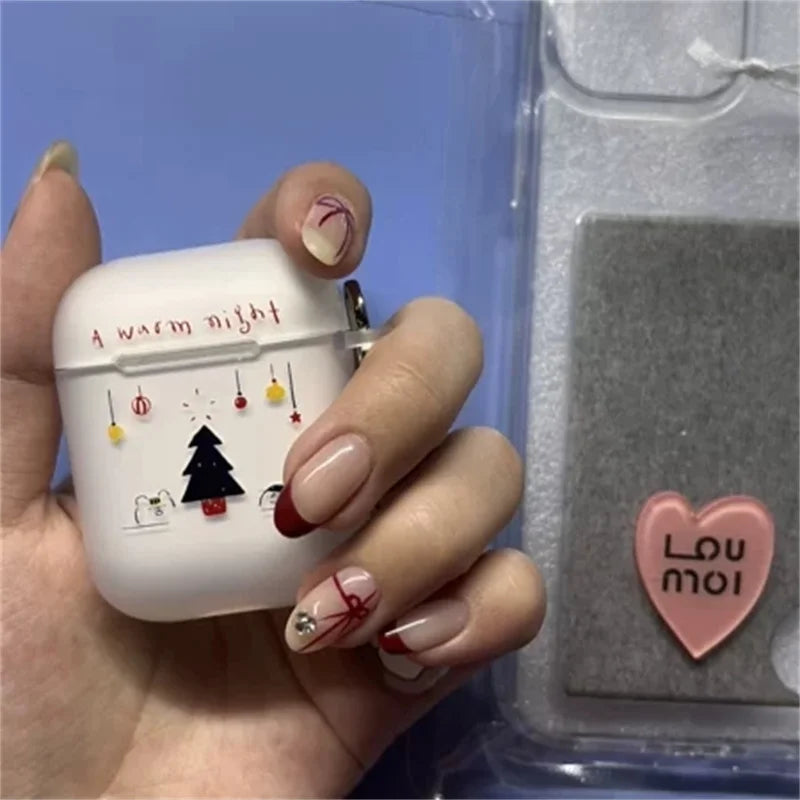 Korean Warm Night Cute Airpod Case for AirPods 4 2 3 Pro 2 AirPod Airpods Pro Case Clear TPU Air Pod Cover With Keychain funda