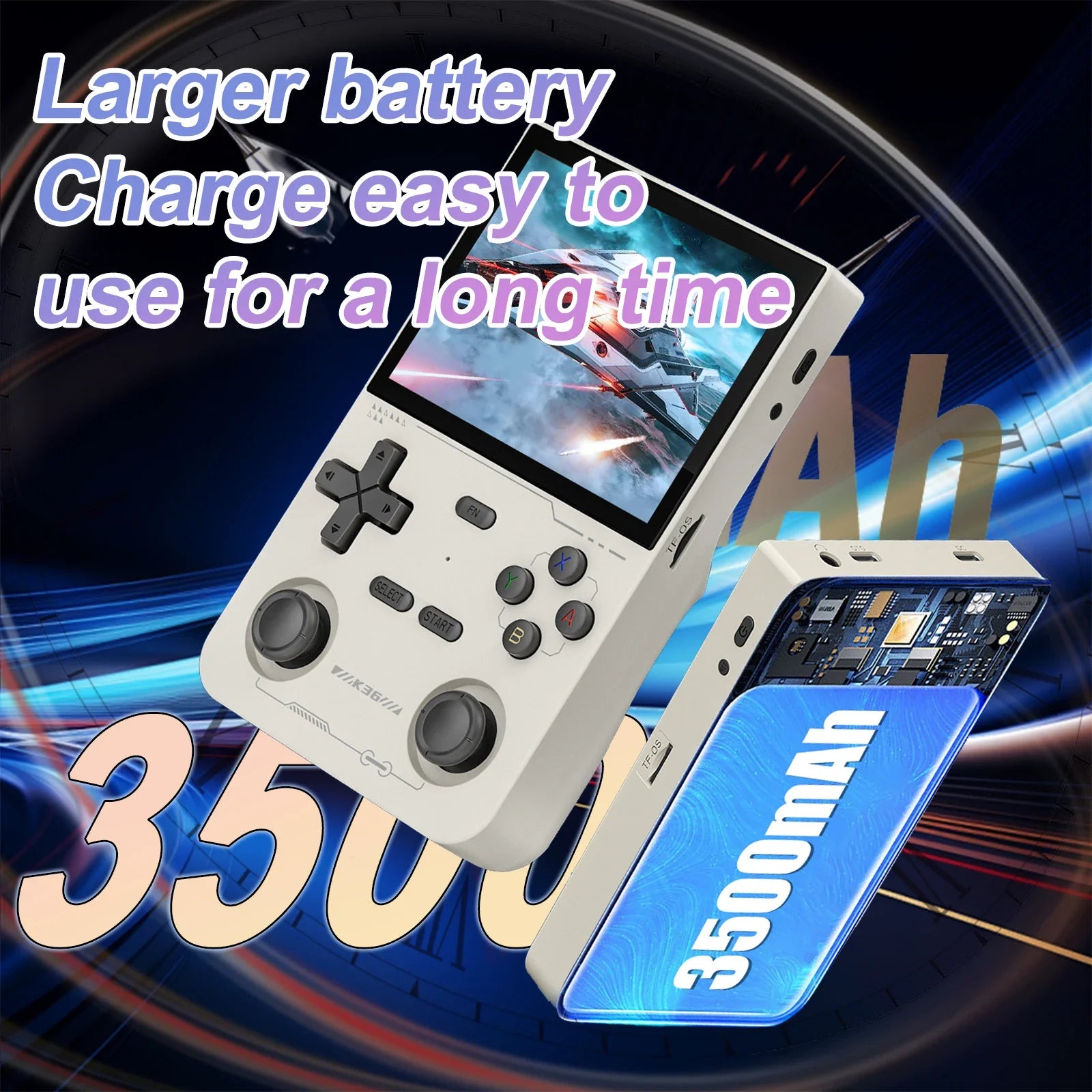 GAMINJA K36 Handheld Game Console 3.5Inch IPS 640x480 Screen Built in 64GB Simulator Games Games Portable Handheld Game Console
