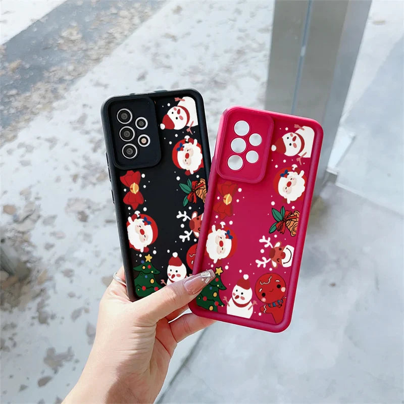 For Samsung Galaxy A56 A36 A26 A54 A16 A17 A15 A06 A07 A25 A55 A35 A14 A34 A24 A05 A05S A32 A52 A23 A53 A33 A04 Christmas Cases