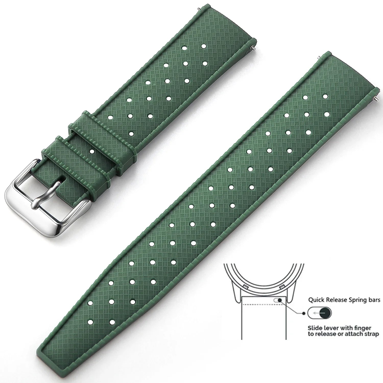 Tropical Silicone Watch Band Quick Release Watch Band 18mm 20mm 22mm Rubber Tropic Smart Watch Strap for Oris Seiko Citizen