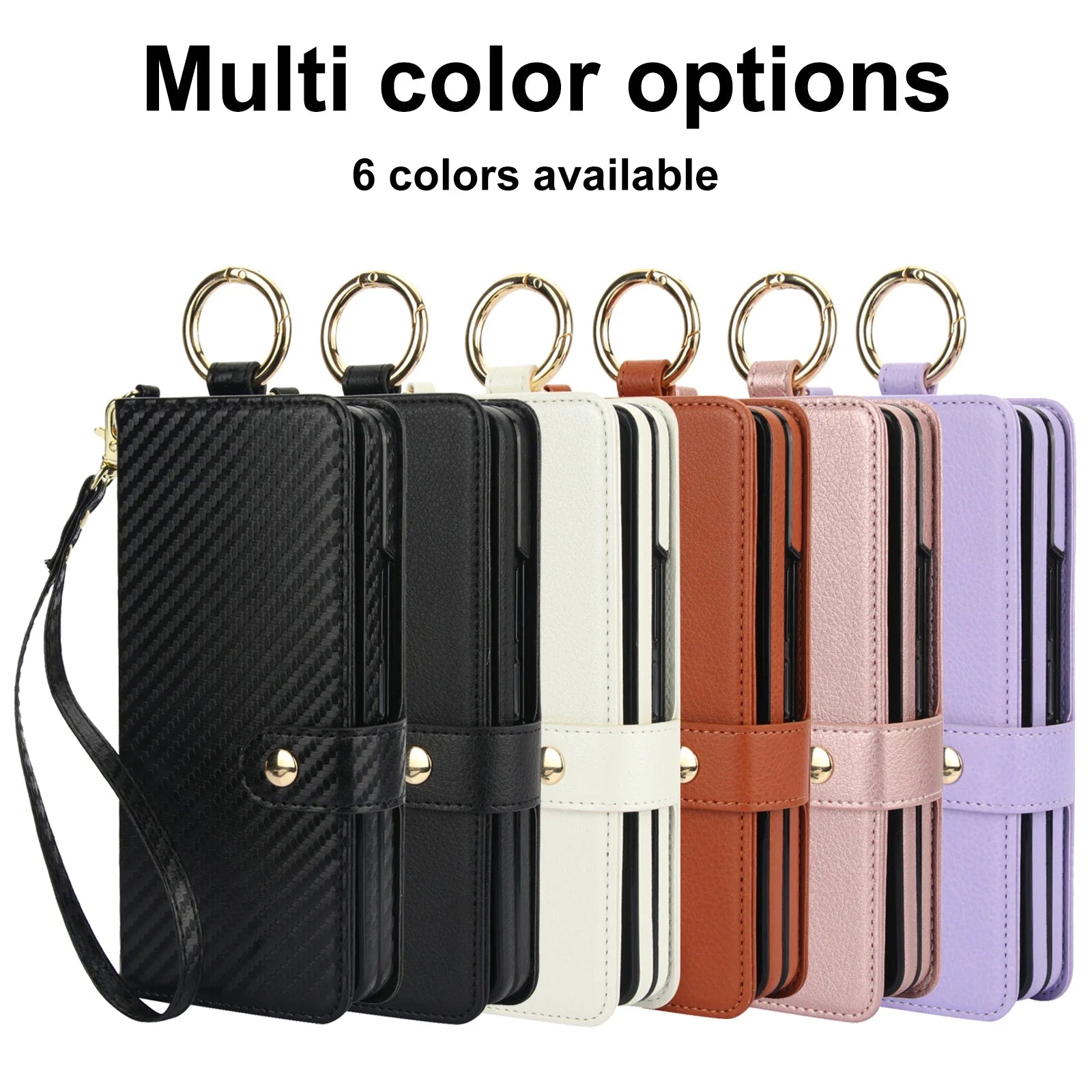 For Samsung Galaxy Z Fold 7 6 5 4 3 5G Crossbody Lanyard Leather Wallet Card Case Wrist Rope Flip Stand Cover With Pen slot