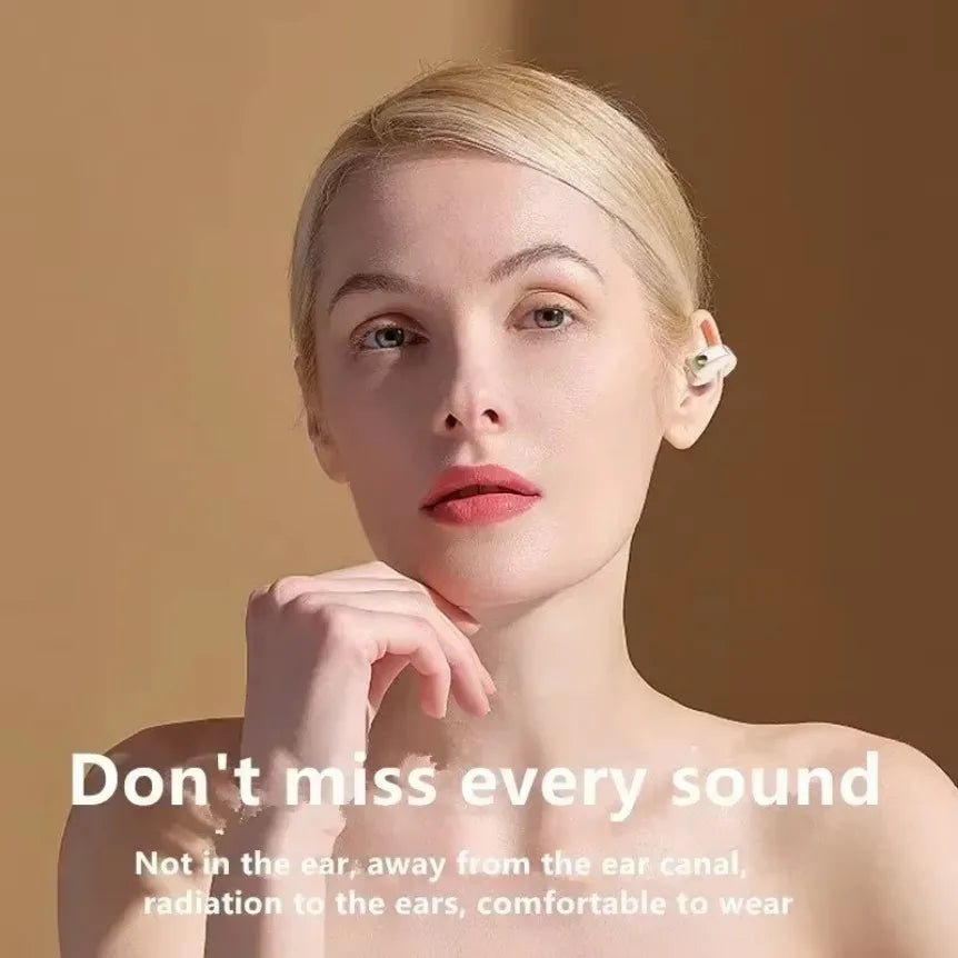 Ear Clip Headphones Bluetooth 5.3 Earbuds TWS Wireless Earphones with Microphone Sports HiFi Stereo Headset for Huawei Mate 60