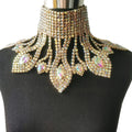 Rhinestone Glass Pendant Necklace & Earring Set