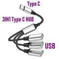USB Hub Extensions 3 Port Type C Hub USB Splitter Data Transmission High Speed OTG Adapter For Computer Xiaomi Macbook Pro Air