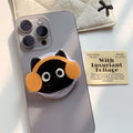 Korean Cute Cartoon Black Cat For Magsafe Magnetic Phone Griptok Phone Holder Stand Universal Phone Ring Grip Tok For iPhone 15