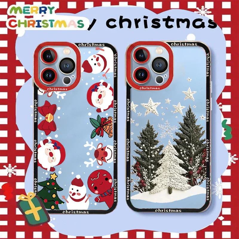 Christmas Tree Santa Claus Phone Case For Samsung Galaxy S25 FE S24 S23 Ultra S22 S21 S20 Plus S23 S24 FE A56 A36 A26 Soft Cover