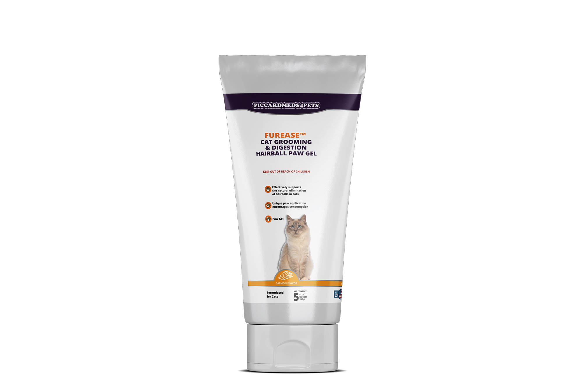 Piccardmeds4pets FurEase Cat Grooming & Digestion Hairball Paw Gel 5 oz.