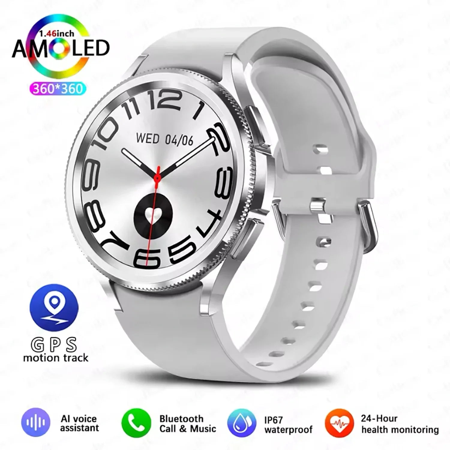 Watch 6 Classic Smart Watch Women For IOS Sports Mode Health Monitoring IP68 Waterproof Bluetooth Calling Smartwatch Men 2025New