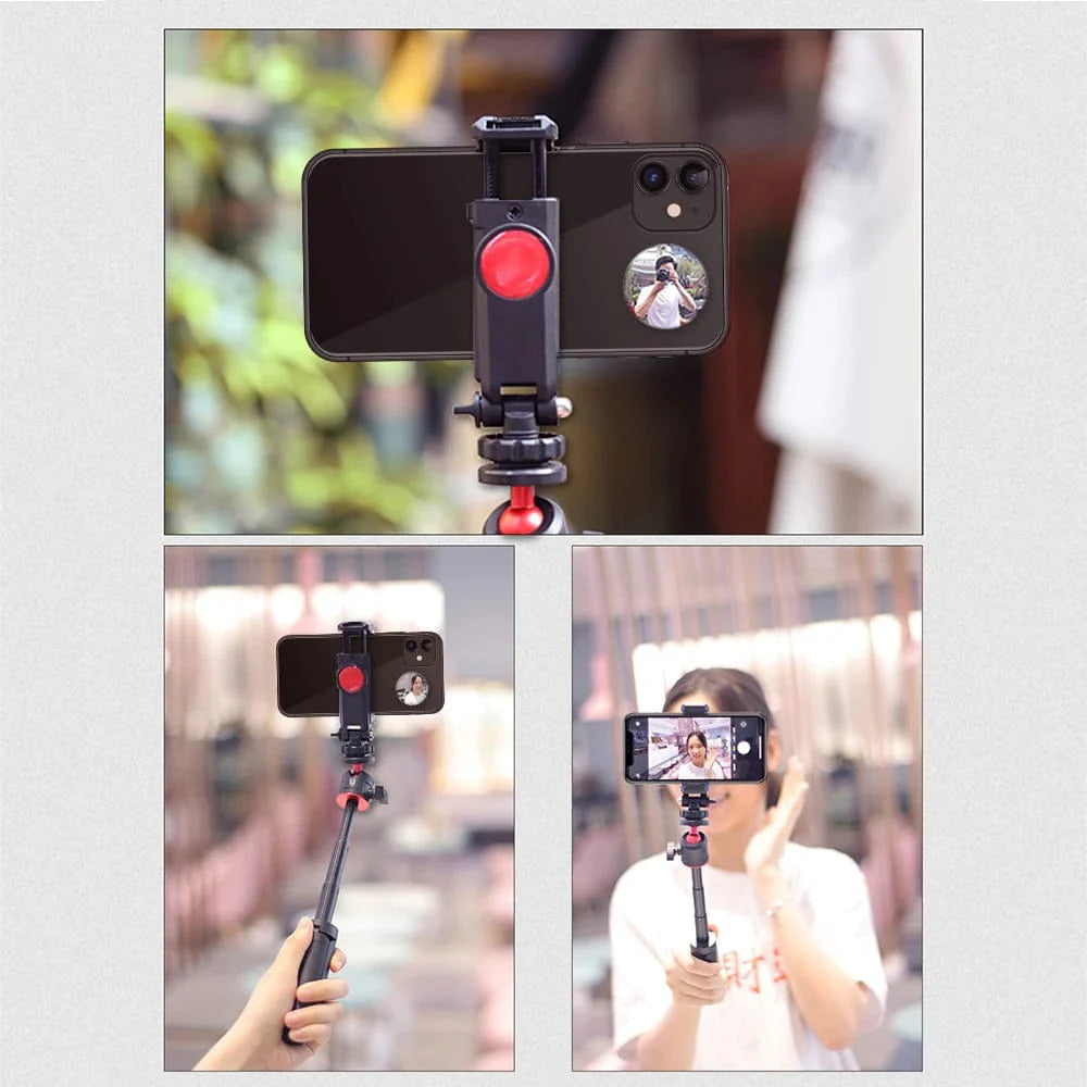 Compact Round Mirror for Smartphone Selfies and Vlogging