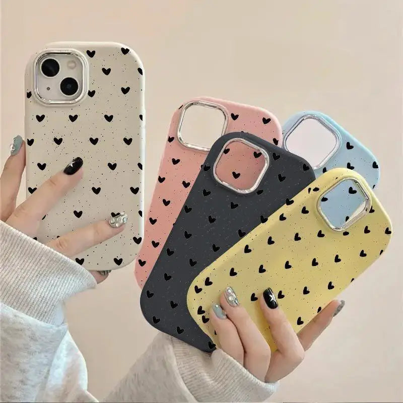 Case For Samsung Galaxy S24 S23 Ultra Plus S20 S21 FE A54 A35 A14 A15 A32 A52 A52S A05 A05S A23 A24 A25 Cover Love Heart Plating