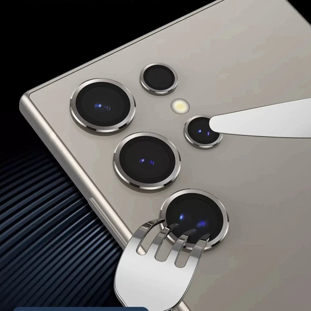 Camera Metal Ring Glass For Samsung Galaxy S24 Ultra S23 Plus Back Lens Cover Protector For Samsung S24+ S24Ultra Lens Cap Case